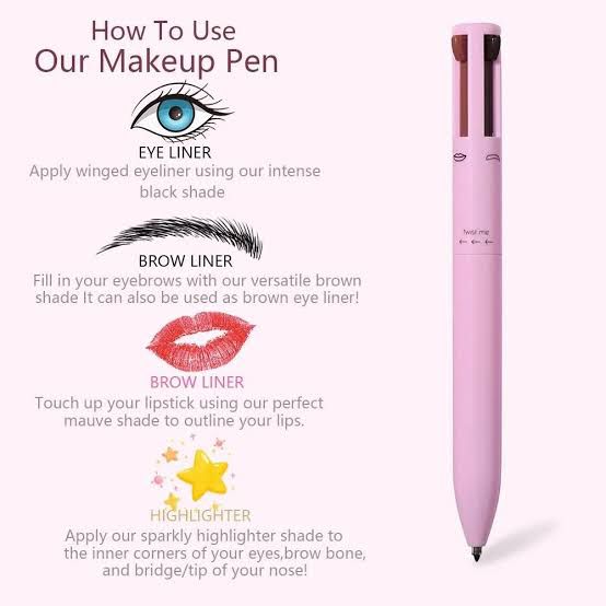 Eye Shadow liner 4 In 1 Makeup Pen Multifunctional Cosmetics Ballpoint Pens Waterproof Eyebrow Eyeliner